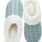 Women'S Memory Foam Slippers Knitted Fur Collar House Shoes Anti-Skid Sole for Indoor & Outdoor